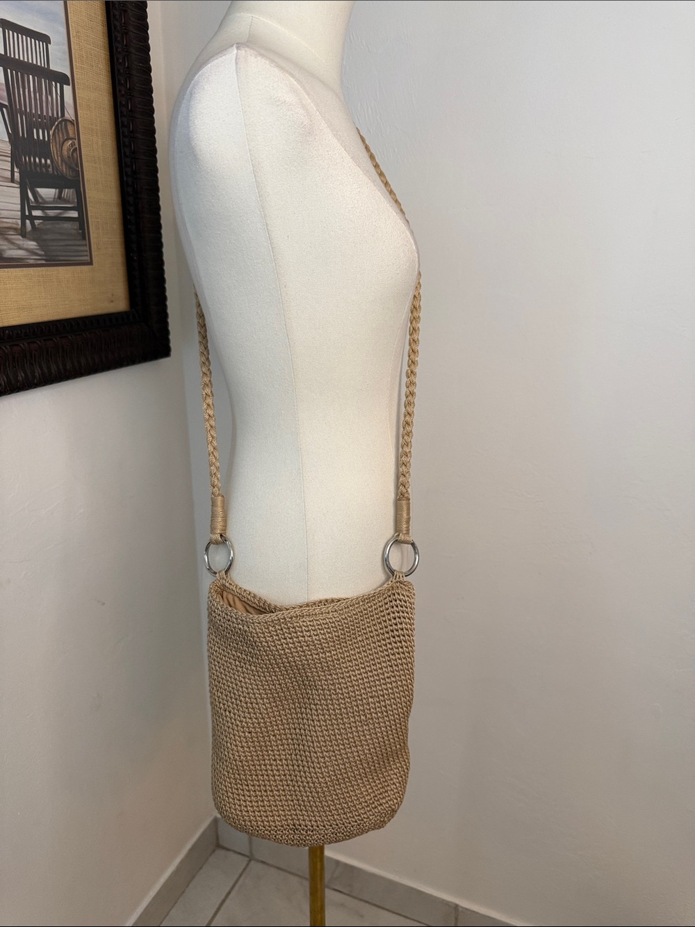 Straw studio handmade woven raffia crossbody bag neutral beige